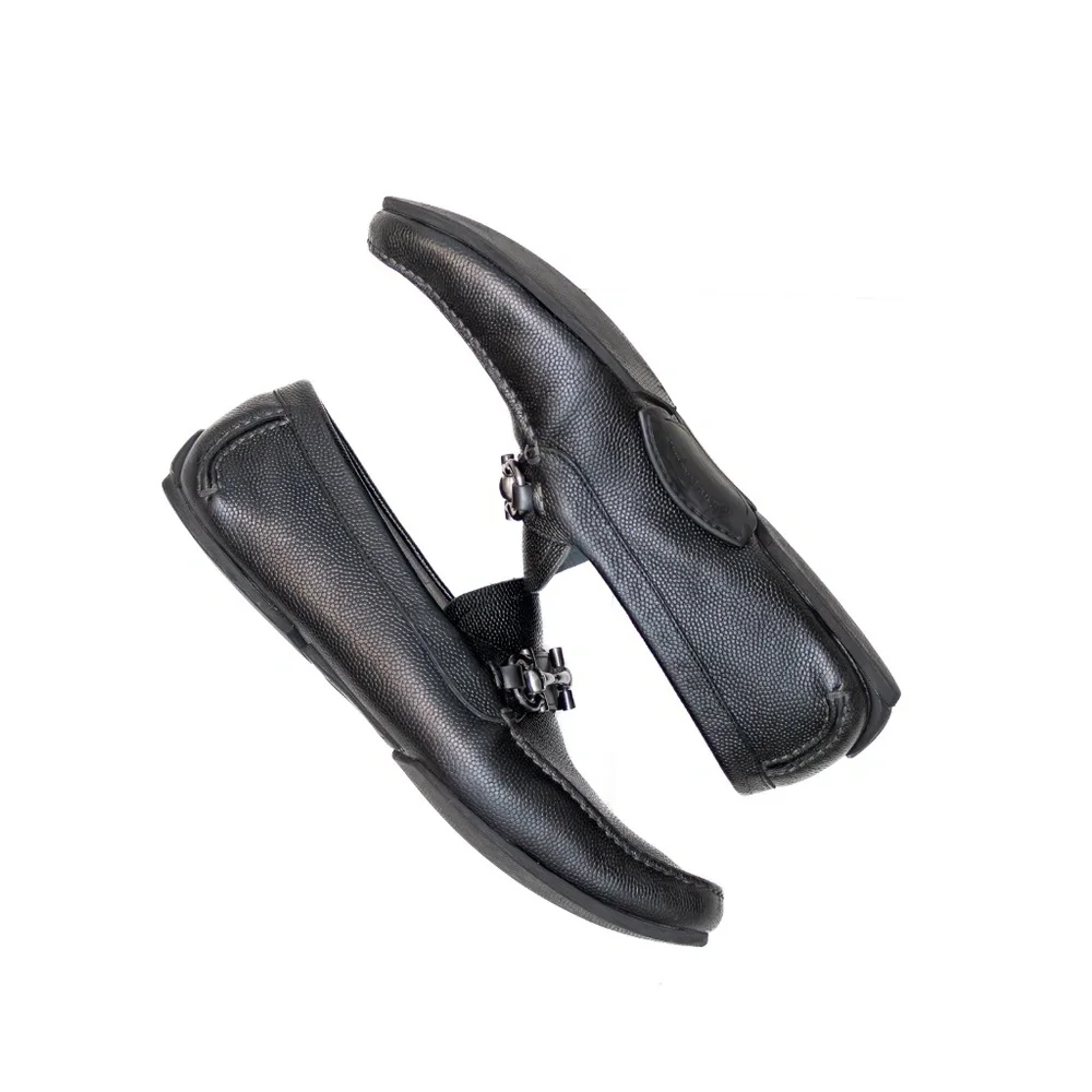 Salvatore Ferragamo Parigi Mini Chicco Leather Driving Loafers – Black‎ – US 9